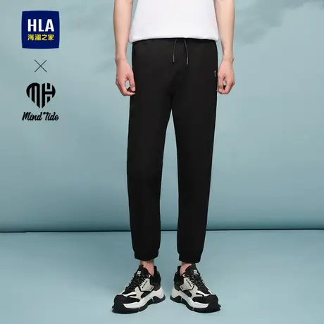 HLA/海澜之家亦心即为系列休闲裤2024春夏新款织唛点缀爽滑裤子男图片