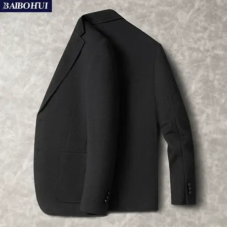 春秋季商务休闲小西装男士上衣修身潮流痞帅高级感黑色西服外套潮商品大图