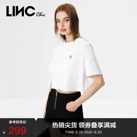 LINCCHIC金羽杰半身裙碳黑色拉链设计洗水牛仔短裤女S222DS609商品大图