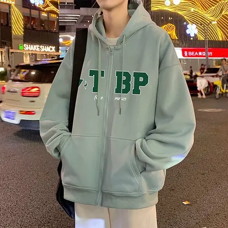 连帽卫衣外套男秋冬季潮牌宽松休闲国潮情侣美式oversize拉链开衫商品大图