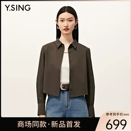 【商场同款】Y.SING衣香丽影2025秋咖色衬衫外套150711301商品大图