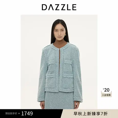 DAZZLE地素 短外套2024冬季新款牛仔小香风外套商品大图