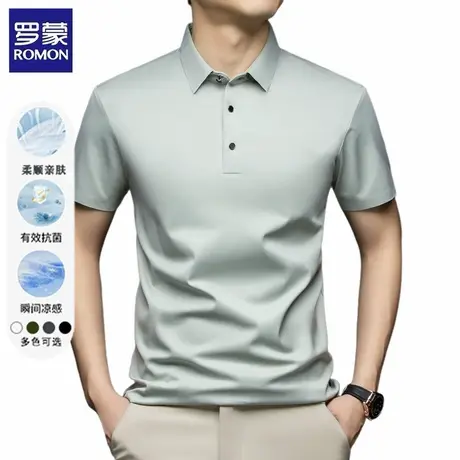 罗蒙短袖polo衫男士夏季新款商务休闲柔顺亲肤透气弹力抗皱上衣图片