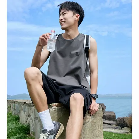 唐狮夏季款男背心宽松坎肩无袖T恤上衣ins圆领纯棉内搭打底衫潮tu图片