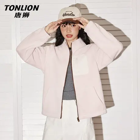 唐狮粉色加绒外套女2026新款秋冬季爆款小个子加厚冲锋服内胆VB商品大图