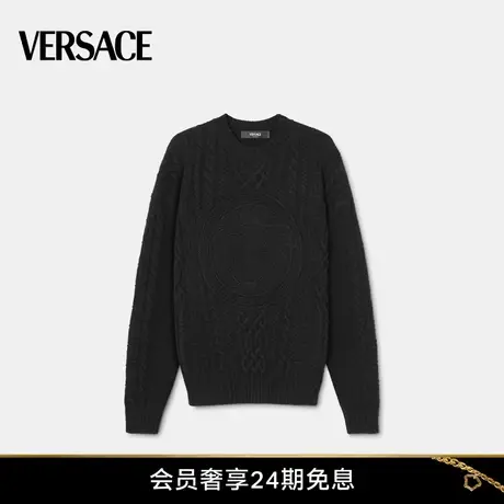 【早春新品】VERSACE/范思哲 男士 Medusa 麻花针织套头衫商品大图