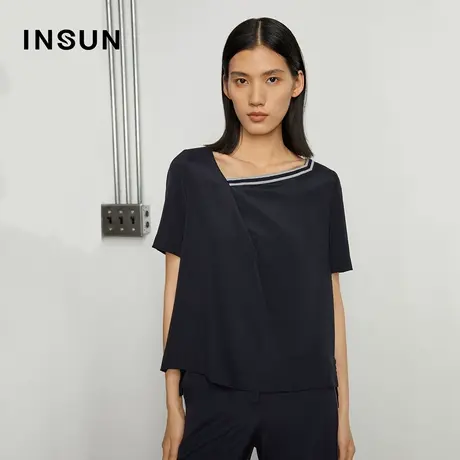 INSUN恩裳夏季轻熟桑蚕丝轻薄T恤商品大图
