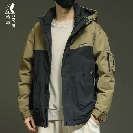 希越高级感羽绒服男工装2024冬季新款外套男士潮牌新国标大码男款商品大图