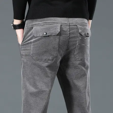 秋冬季加厚男裤工装灯芯绒裤子男士休闲长裤直筒宽松潮流百搭中年商品大图