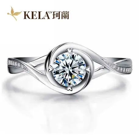 【扭臂显钻戒托】珂兰 18K金戒托 花之梦戒托空托图片