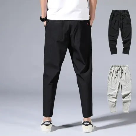 春季九分裤宽松七分哈伦裤春秋款9分8八分小脚冰丝男士休闲长裤子商品大图