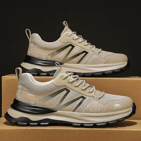 阿甘男鞋春夏季透气户外防滑耐磨登山运动鞋男款休闲旅游网面潮鞋图片