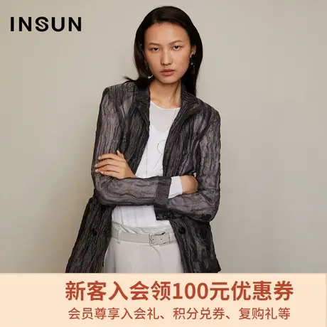 恩裳秋季设计师联名款都市摩登有型设计感小众西装图片