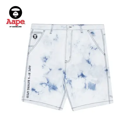 Aape男装撞色车线字母猿颜刺绣扎染休闲短裤6777XAH商品大图