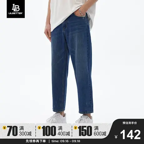 Lilbetter牛仔裤男款九分裤美式街头裤子潮牌男水洗复古直筒裤LB商品大图
