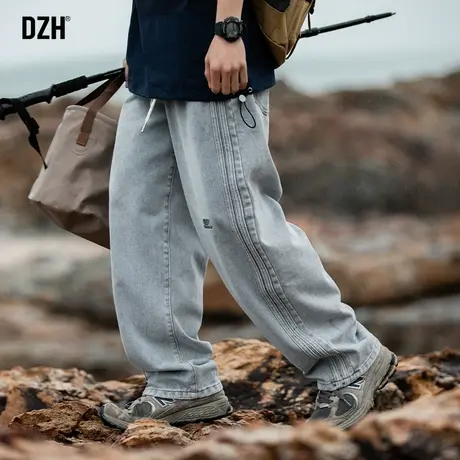 男士牛仔裤男秋季宽松阔腿长裤男生美式潮牌港风工装休闲裤子男款商品大图