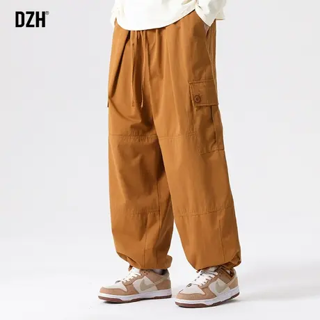 男士复古工装裤子男美式高街束脚运动裤2023新款纯棉休闲裤直筒裤商品大图