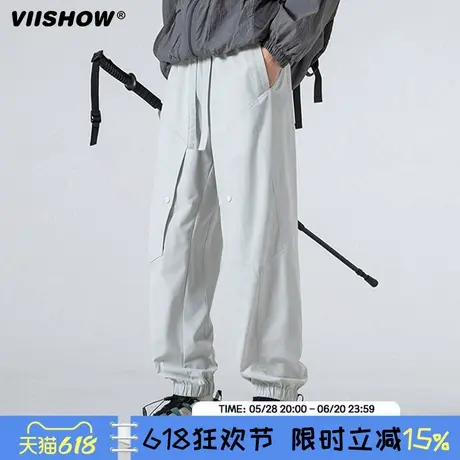 VIISHOW机能工装裤男款2025春季防水户外登山冲锋裤宽松休闲裤子商品大图