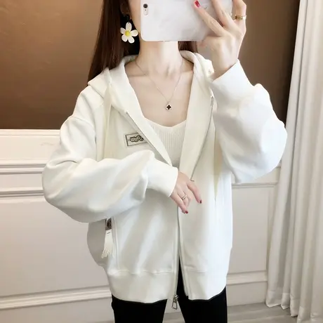 2023年秋季新款卫衣女连帽开衫韩版宽松时尚女外套今年流行女上衣图片