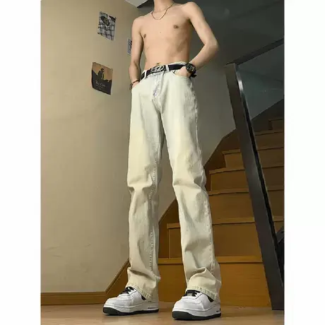 微辣喇牛仔裤男款2025新款春秋潮牌痞帅直筒修身美式高街vibe裤子商品大图