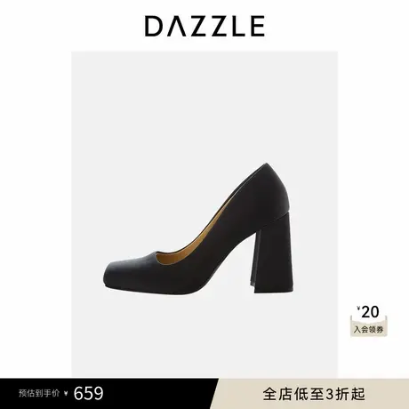 DAZZLE 地素奥莱鞋子春季黑色高跟鞋图片