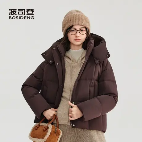 波司登2025新款羽绒服女时尚休闲显瘦百搭面包服短款连帽加厚保暖商品大图