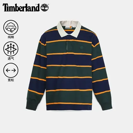 Timberland添柏岚官方男款橄榄球长袖POLO衫秋冬新款宽松|A2Q4T图片