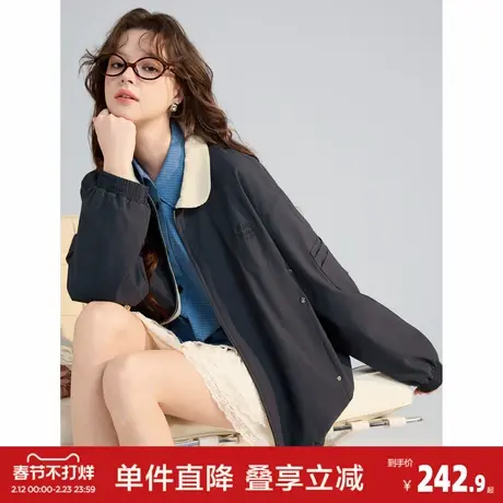 唐狮2026春季女翻领外套女士棒球服外套高级感休闲日系百搭女外套图片