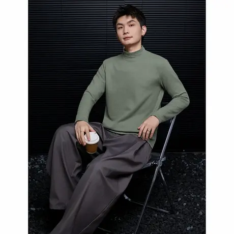 唐狮秋冬半高领男士打底衫纯色显瘦保暖冬款内搭针织衫百搭TD图片