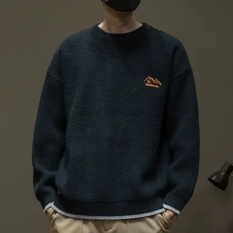 860g重磅加厚毛衣男冬季宽松男生百搭慵懒风日系毛衫大码保暖外套图片