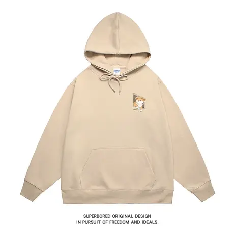 趣味印花柴犬秋田狗卫衣男2023秋季新款宽松休闲潮牌套头上衣图片