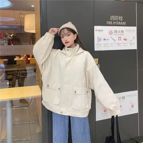 工装外套女夏春秋盐系上衣2021年新款小众设计感棒球服潮ins西装商品大图