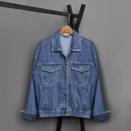 牛仔外套女宽松流行韩版春秋新款夹克学生bf网红短款上衣9311商品大图