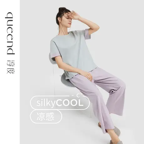 淳度【凉感丝光棉】2024新款纯棉睡衣女夏短袖简约休闲家居服套装图片