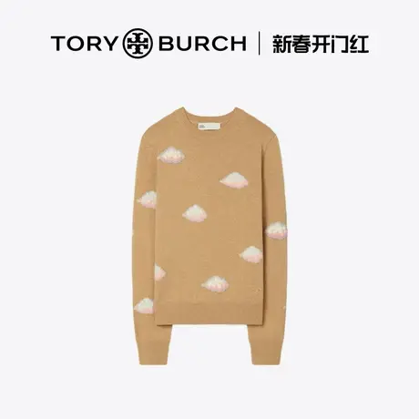 【12期免息 新品】TORY BURCH 汤丽柏琦 云纹圆领毛衣 158081图片
