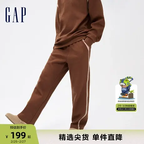 Gap女童春秋洋气拼接条纹针织长裤儿童装时髦运动裤直筒裤889727商品大图