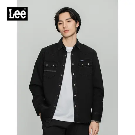 Lee商场同款22春季新品101+舒适黑色男牛仔衬衫LMT0015254MS-506图片