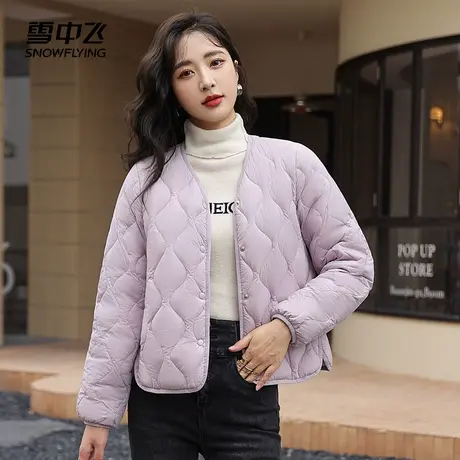 雪中飞羽绒服女2023新款冬季短款显瘦轻薄时尚内穿外穿棒球服外套图片