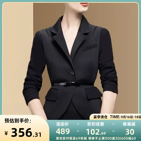 秋装2023年新款女时尚黑色西装外套女短款修身显瘦百搭西服上衣潮图片