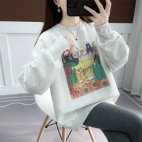 虎年卫衣女设计感小众2023年新款ins超火本命年衣服小个子上衣潮商品大图