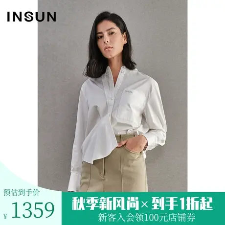 恩裳商场同款春季时尚通勤棉质宽松长袖衬衫女外穿商品大图