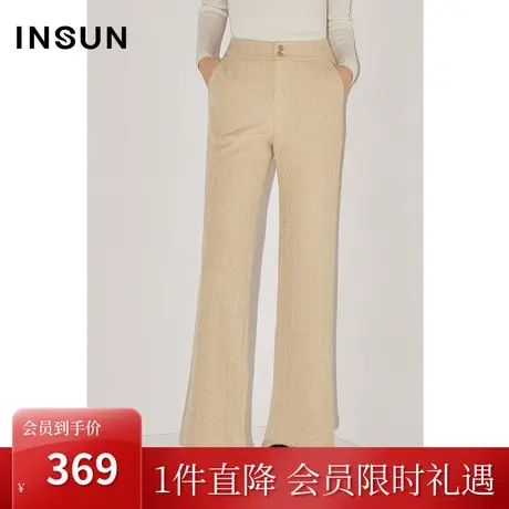 恩裳COVER冬季2022时尚花纹设计感简约宽松百搭气质款休闲裤商品大图