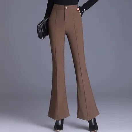 时尚喇叭裤女秋冬2023新款高腰垂感显瘦长裤通勤微喇职业休闲裤子商品大图