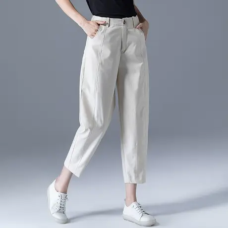 工装休闲萝卜裤女夏季薄款八分九分冰丝女裤2023新款哈伦灯笼裤子商品大图