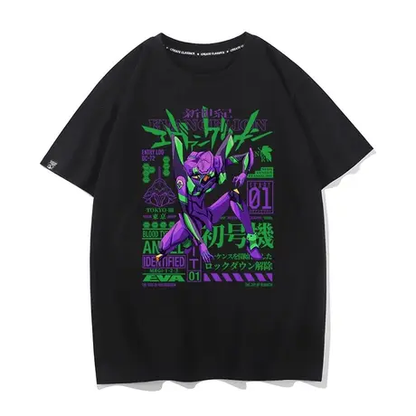 秀洛eva联名T恤短袖男福音战士日系动漫周边初号机宽松纯棉上衣服商品大图