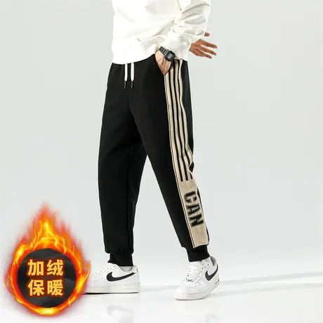 卫裤男士2022年秋冬季新款束脚韩版宽松青年休闲加厚羊羔绒运动裤商品大图