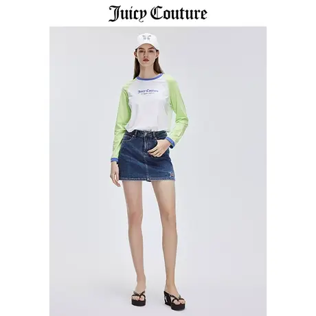 Juicy Couture橘滋T恤女2024年春季新款美式拼色百搭休闲长袖上衣商品大图