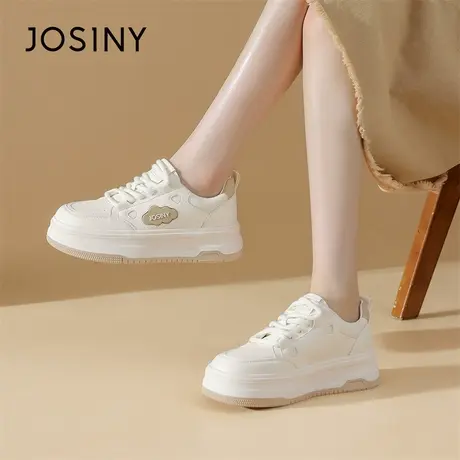 Josiny/卓诗尼小白鞋女2024新款春季百搭厚底板鞋运动休闲鞋女鞋商品大图