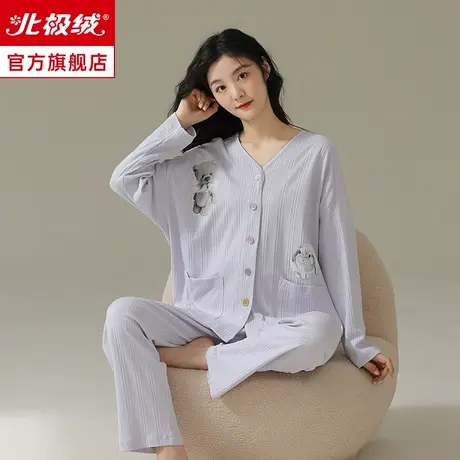 睡衣女春秋款长袖纯棉宽松薄款少女生可爱外穿夏季家居服两件套装商品大图