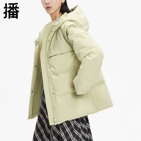 broadcast/播羽绒服短款冬季大牌羽绒外套连帽保暖棉服DDP4RD4834商品大图